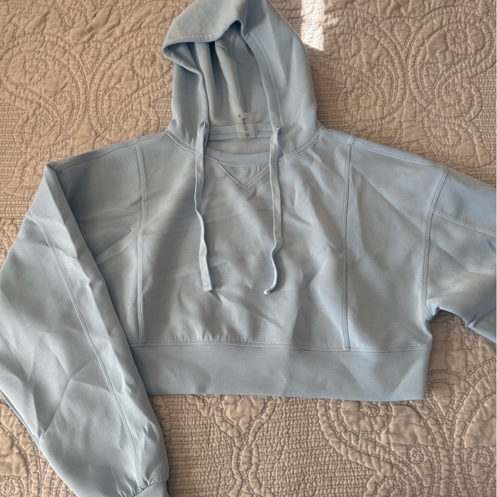Light Blue Women's Cropped Hoodie